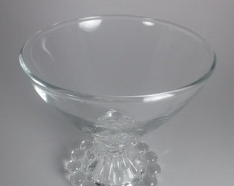 Vintage Clear Glass with Hobnail Footing - Desert Cup, Ice Cream Dish, Custard Bowl