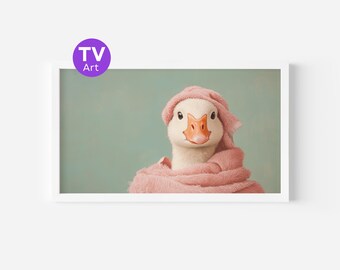 Goose Frame TV Art, Pastel Nursery Decor (Digital Download)