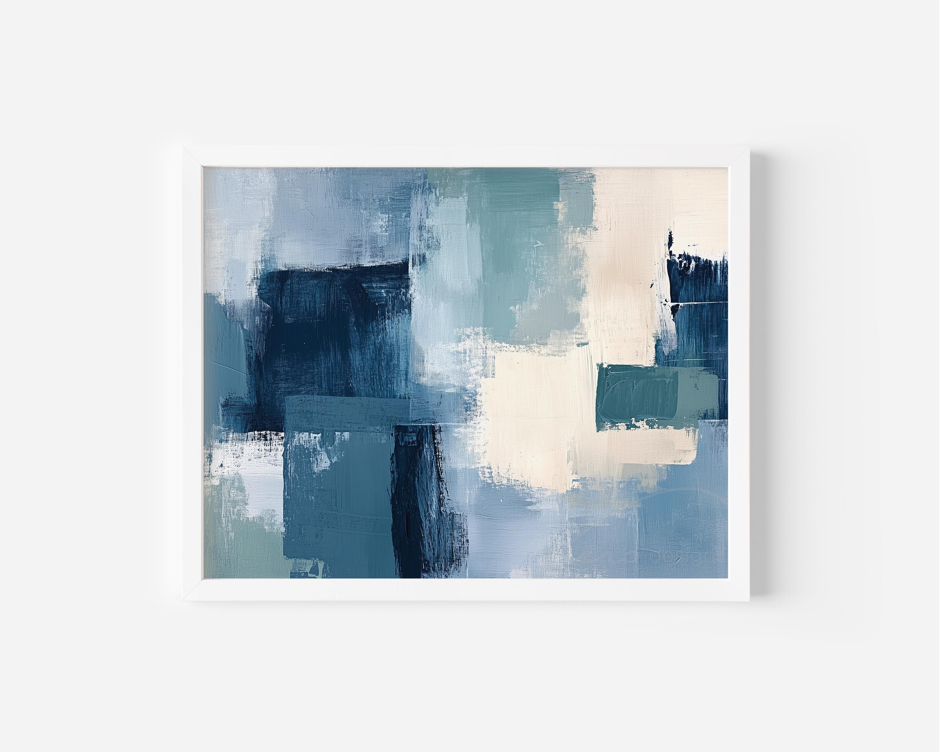 Dusty Blue & Sage Printable Abstract Art - Coastal Inspired
