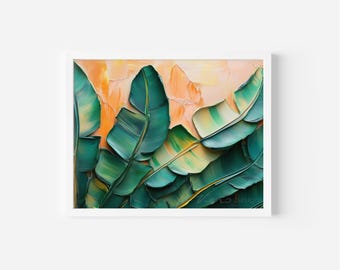 Banana Leaf Printable Art, Tropical Greenery Wall Decor (Digital Download)