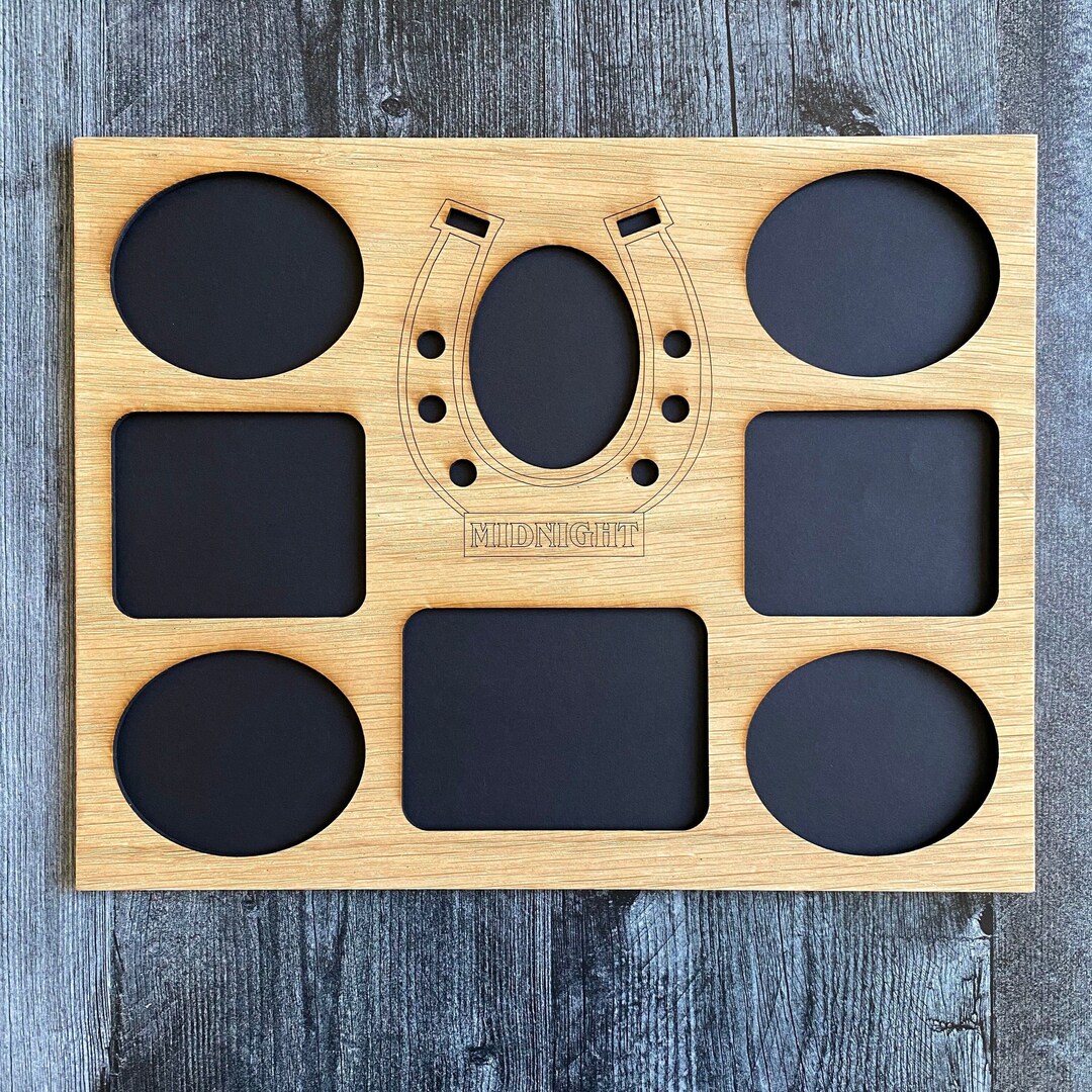 Custom Photo Collage Mat Insert for Your Frame Horseshoe Horse Name Mat