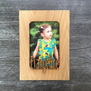 Personalized 5x7 Name Mat | Photo Mat Insert for Picture Frames | Laser Engraved Gift | Evangeline