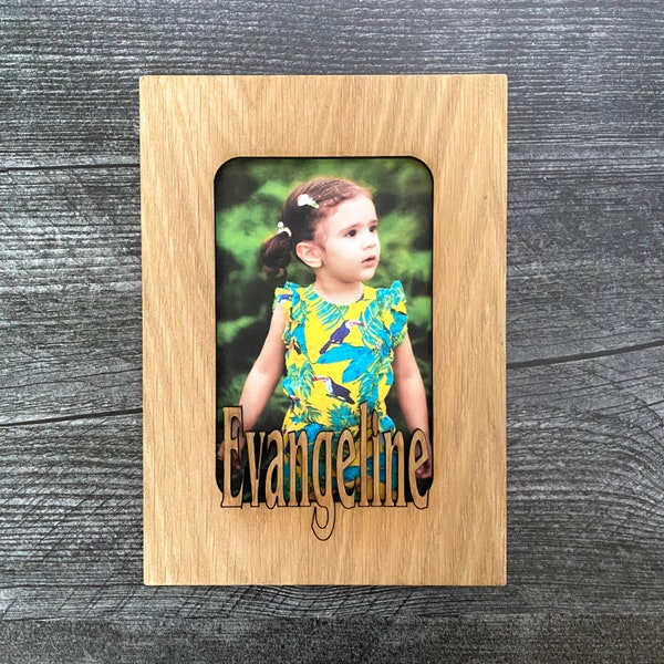 Personalized 5x7 Name Mat | Photo Mat Insert for Picture Frames | Laser Engraved Gift | Evangeline