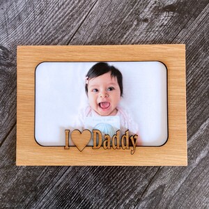 I &lt;3 Daddy Wooden Picture Mat Insert for Your Frame (Frame/Stand not included) | Father&#39;s Day | Gifts for Dad | 7x5 Laser Engraved