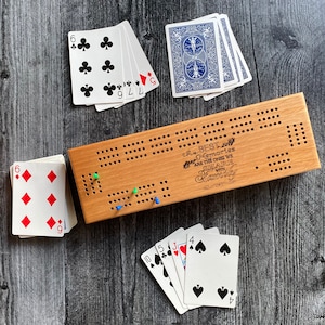 Laser Engraved Cribbage Board | The Best Memories are the Ones We Share With Family | Cribbage Game