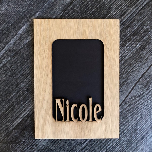 Kid 5x7 Name Mat | Photo Mat for 5x7 Frames (Frame/Stand not included) | Laser Engraved Gift for Grandma | Nicole