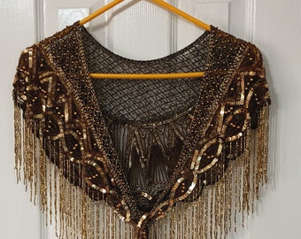 Vintage Sequined Woven Shawl