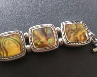 Vintage Abalone Reticulated Bracelet