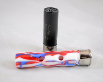 Duck Call - Acrylic Duck Whistle - Patriot - Nickel Base