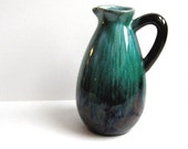 Vase de Blue Mountain, poterie ancienne, collection, porcelaine, canadien fait, bleu cadeau, vert collector