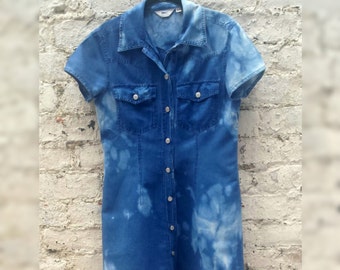 Denim Shirt Dress Upcycle UK 10 / US 6