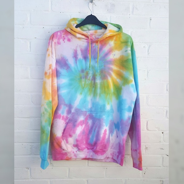 Pastel Tie Dye Hoodie Rainbow Unisex ALL SIZES