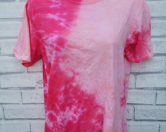 Hot Pink & Pastel Pink Scrunch Tie Dye T-shirt Unisex Hand Dyed