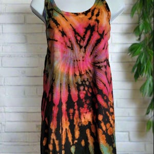 Tie Dye Tank Dress | Rainbow & Black | Summer Festival Fashion