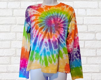 Camiseta Tie Dye Arco-Íris | Manga Longa | Algodão Orgânico Unissex