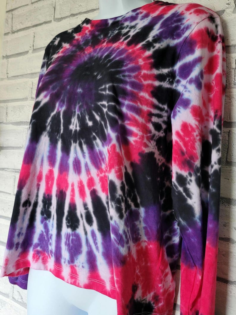 Long Sleeve Style Tie Dye Shirt | Organic Cotton | Moody Purple & Pinks