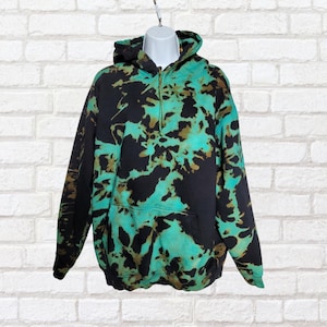 Blue Bleach Tie Dye Hoodie | Ocean Aqua | Unisex Streetwear Vibes
