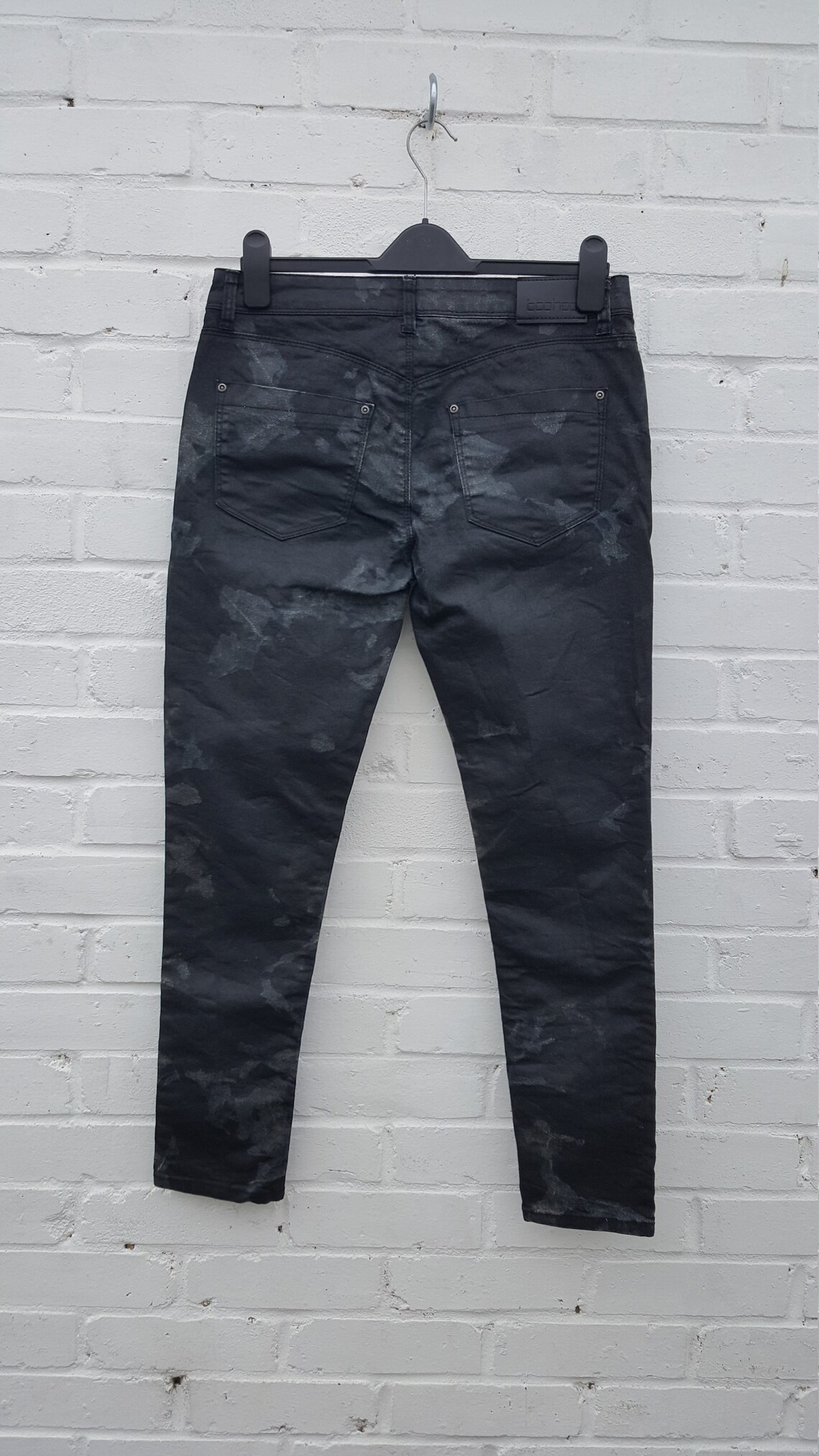 Black Ripped Skinny Jeans Bleach Dye to Fit UK Size 12 or US Etsy UK