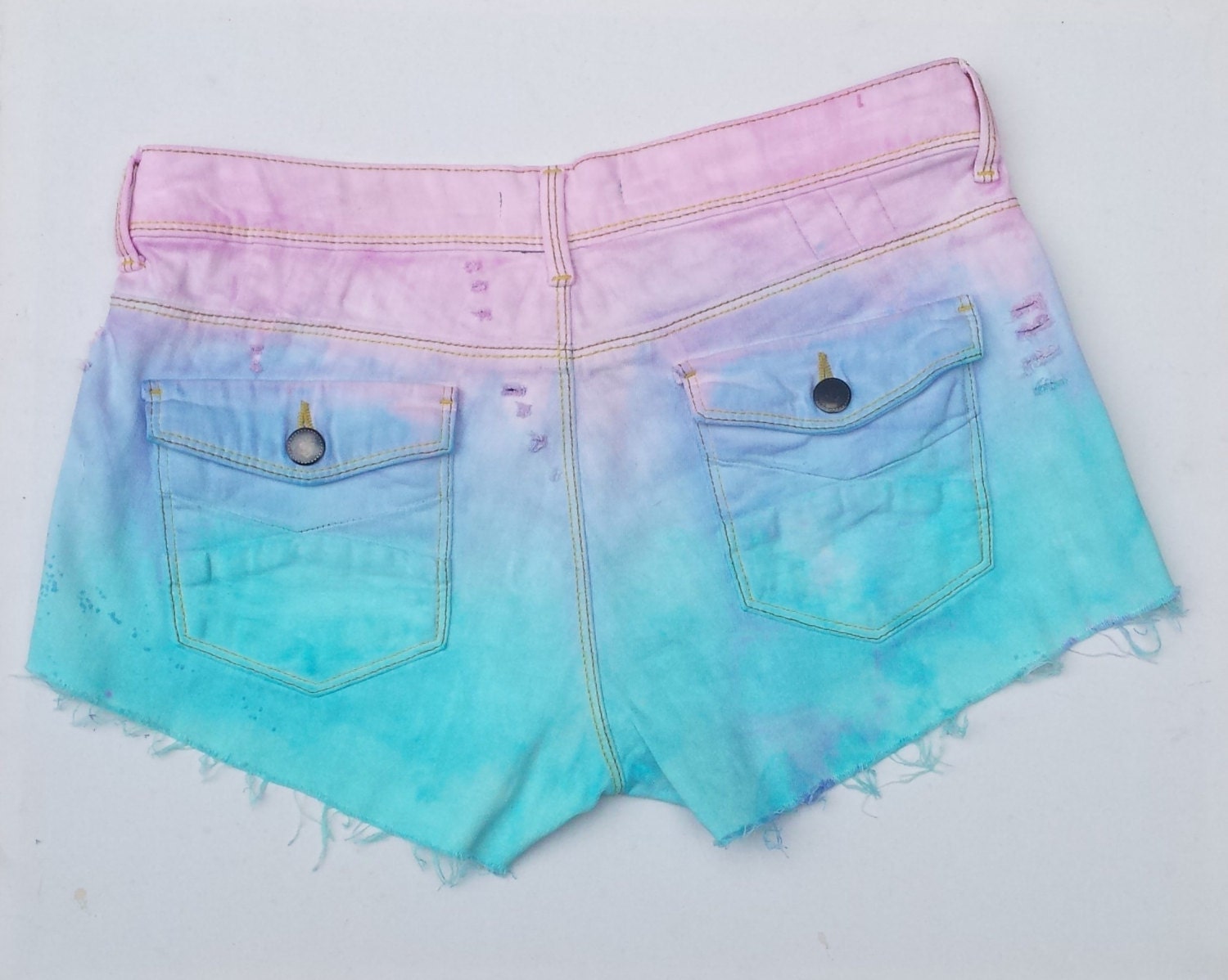 Pastel Goth Denim Shorts ALL Sizes Available Ripped Pastel | Etsy UK