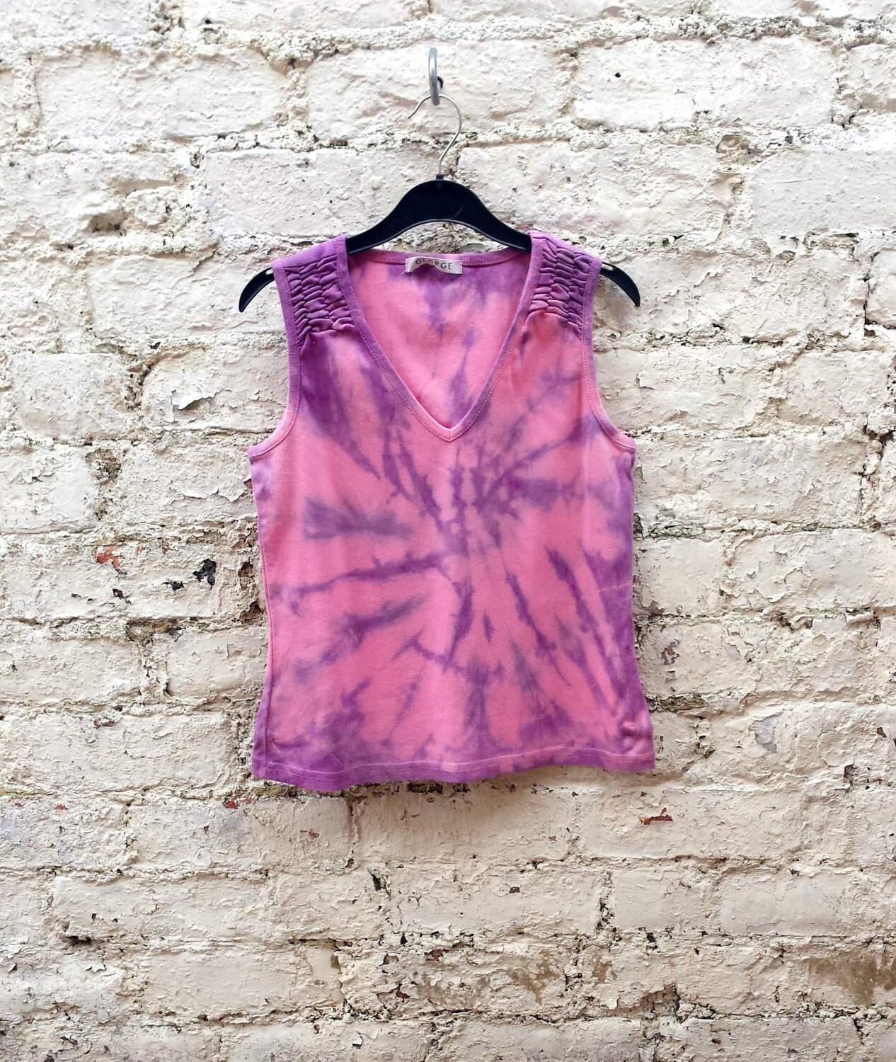 Pastel Tie Dye Tank Top in Pink & Purple to fit UK size 14 or Etsy 日本