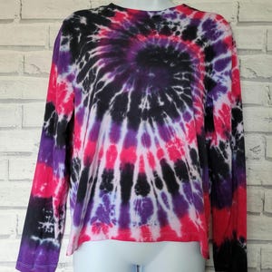 Long Sleeve Style Tie Dye Shirt | Organic Cotton | Moody Purple & Pinks