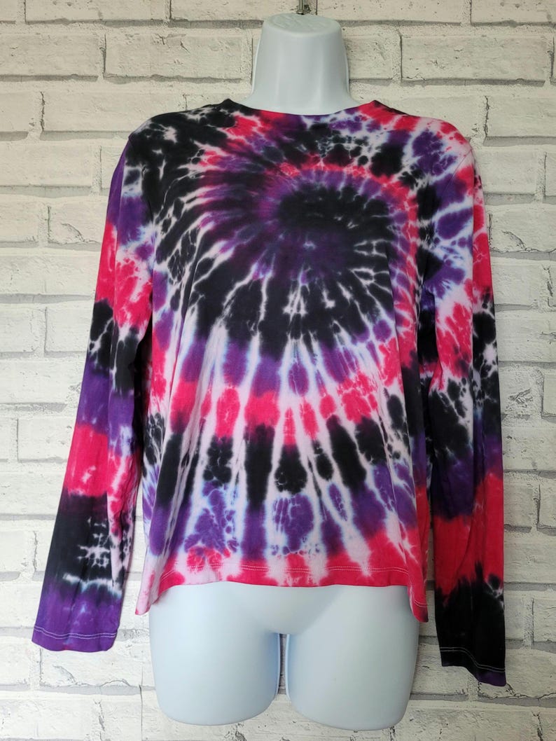 Long Sleeve Style Tie Dye Shirt | Organic Cotton | Moody Purple & Pinks