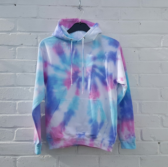 Pink blue white hoodie hotsell