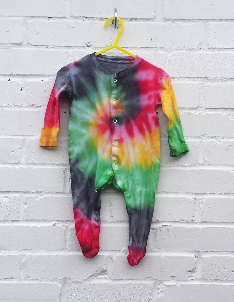 Rasta Baby Tie Dye Sleepsuit ALL SIZES Hippie Babies Baby Etsy UK