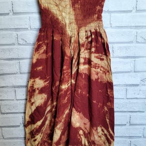 Tie Dye Cotton Harem Pants | Burgundy & Yellow | Boho Summer Fashion