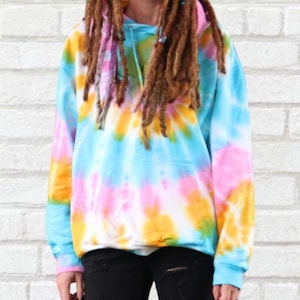 Pastel Tie Dye Hoodie | Rainbow Vibes | Organic Cotton Winter Style