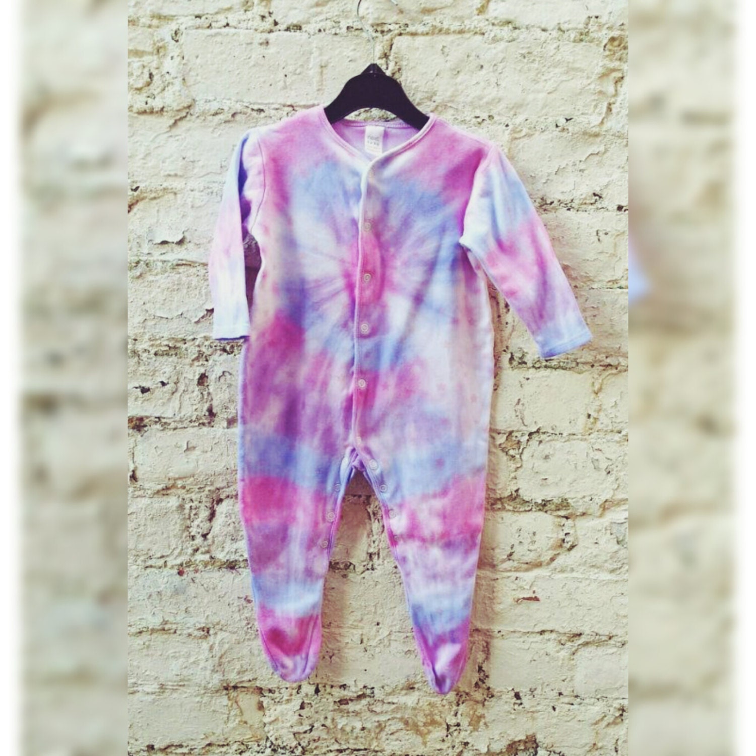 Pastel Pink Baby Girl Tie dye Baby Sleepsuit Pinks & Purples | Etsy