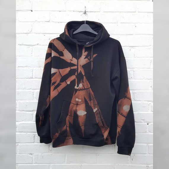 Bleach Tie Dye Hoodie Black Unisex All Sizes Etsy Bleach Tie Dye Hoodie Black Unisex All Sizes Etsy
