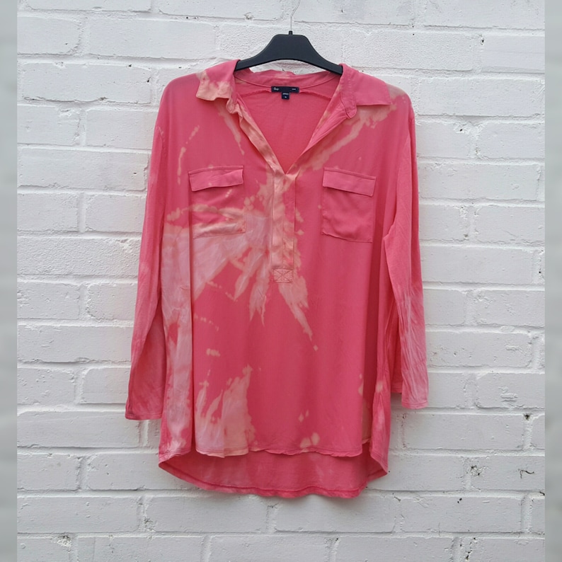 bleach tie dye pink shirt