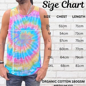 Mens Tie Dye Tank Top | Pink & Grey |Organic Cotton image 2