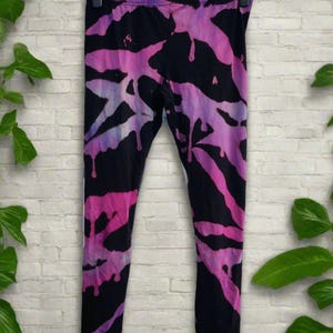 Bleach Dye Leggings | Purple & Pink | Alternative Summer Fashion | Size S