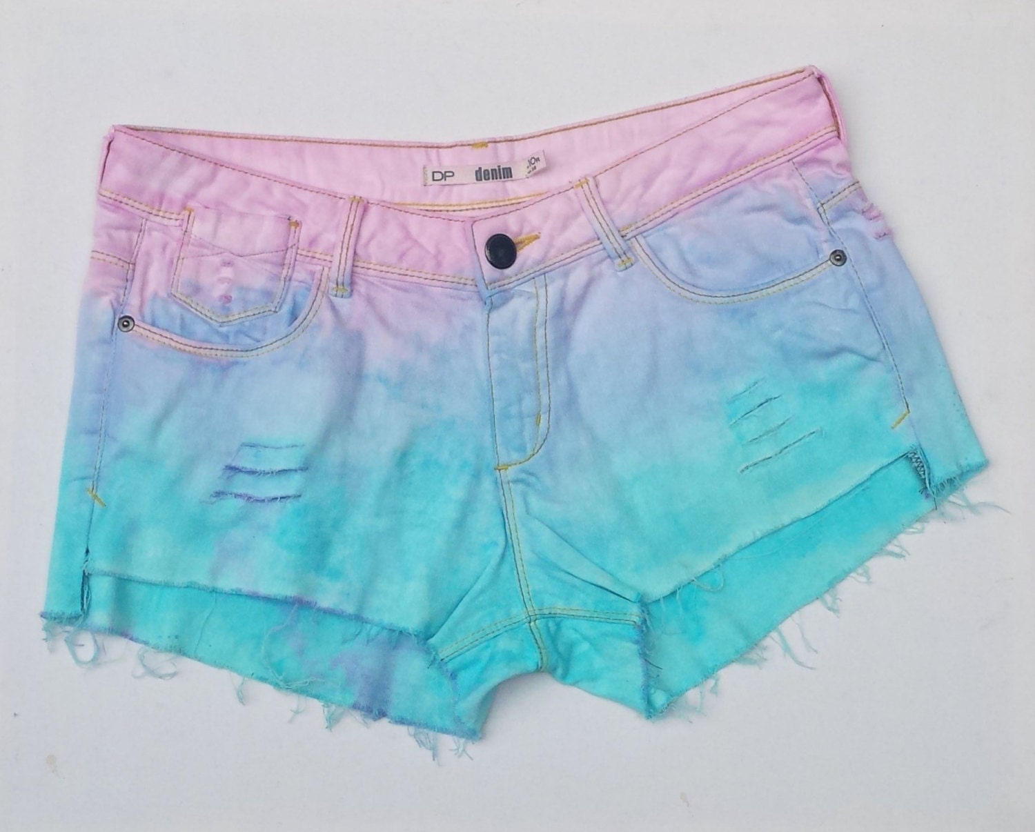 Pastel Goth Denim Shorts ALL Sizes Available Ripped Pastel | Etsy UK