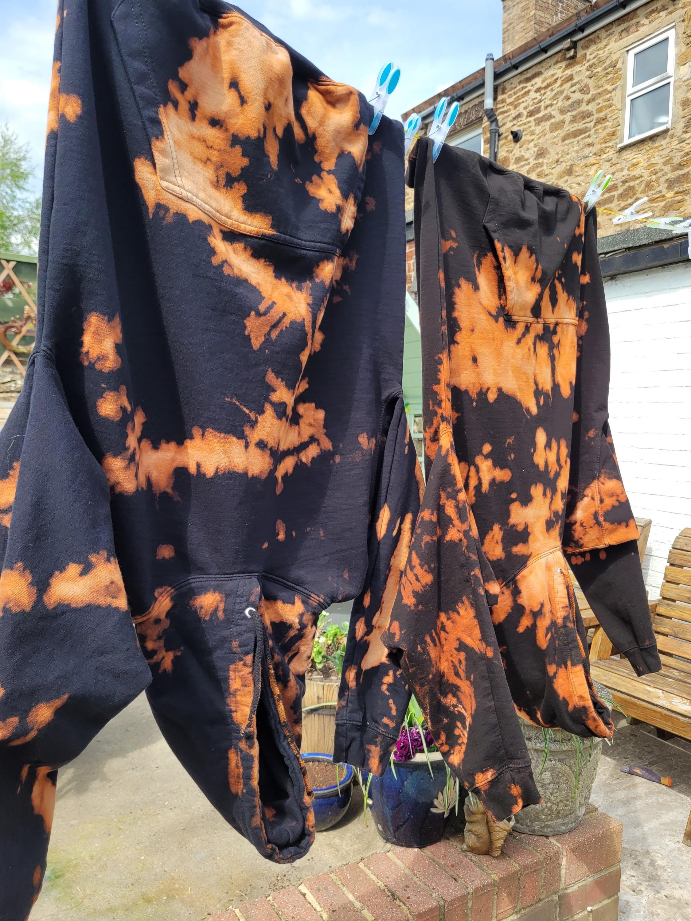 Bleach Dye Unisex Hoodie | Cosy Summer Vibes | Festival Grunge