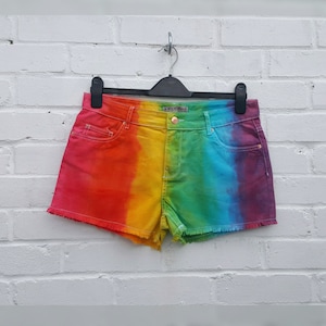 Rainbow Shorts | Mid Waist Denim Upcycle | LGBT