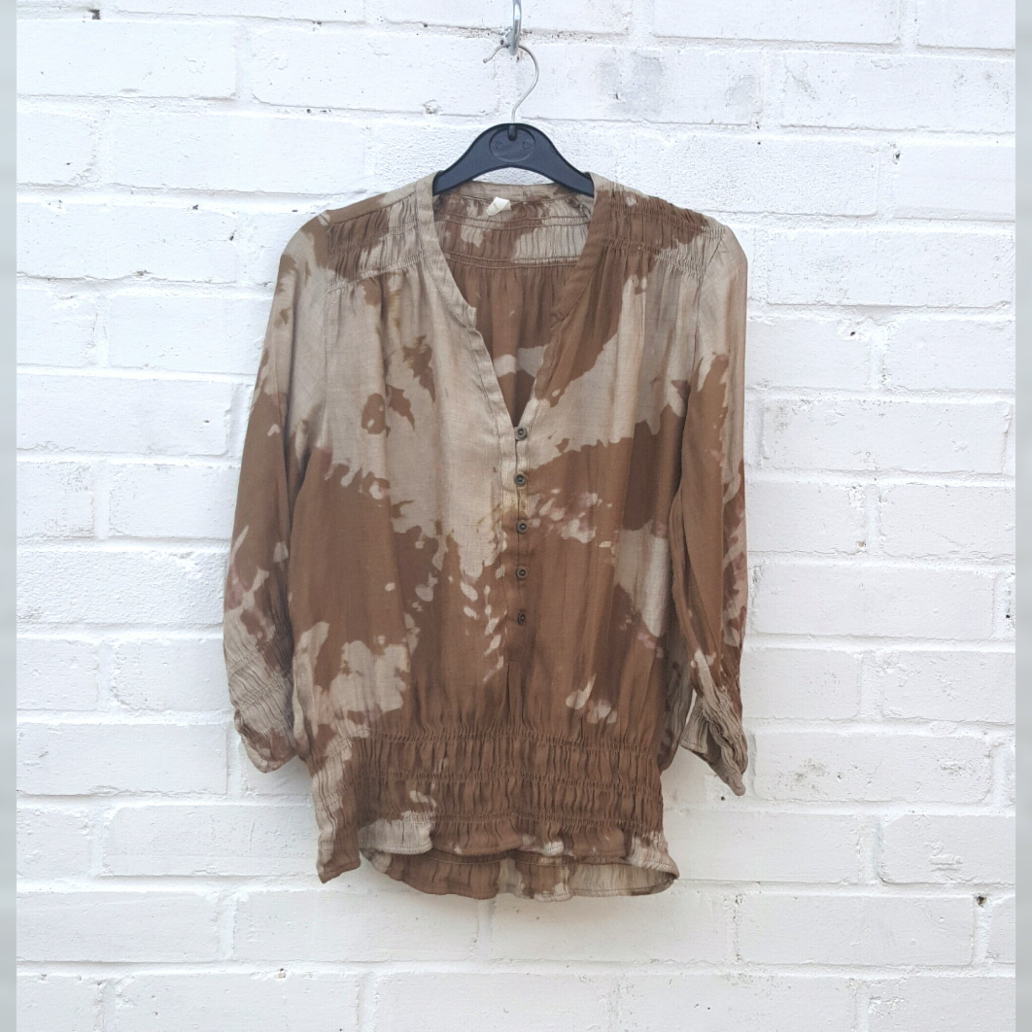 Image of Bleach Tie Dye Tunic Top To Fit Uk Size  Or Us