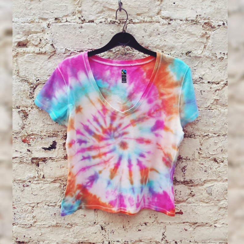 Pastel Tie Dye Tshirt Hippie Rainbow to Fit UK Size 14 or US - Etsy