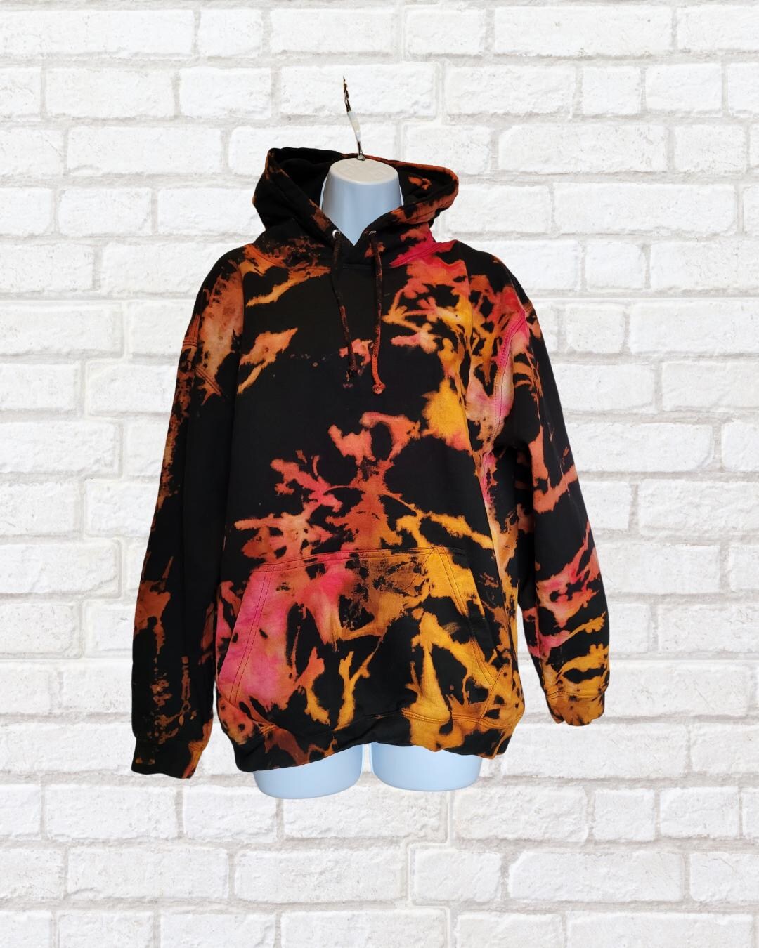 パーカー BLEACH / TIE DYE HOODED SWEATSHIRT Bleach Tie Dye Hoodie | Black Red Yellow | Unisex Summer Style - Etsy