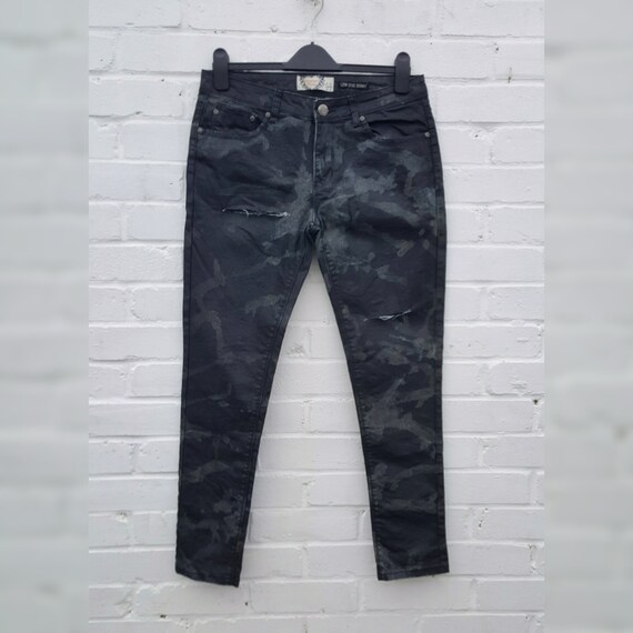Forbyde efterfølger Klassificer Black Ripped Skinny Jeans Bleach Dye to Fit UK Size 12 or US - Etsy