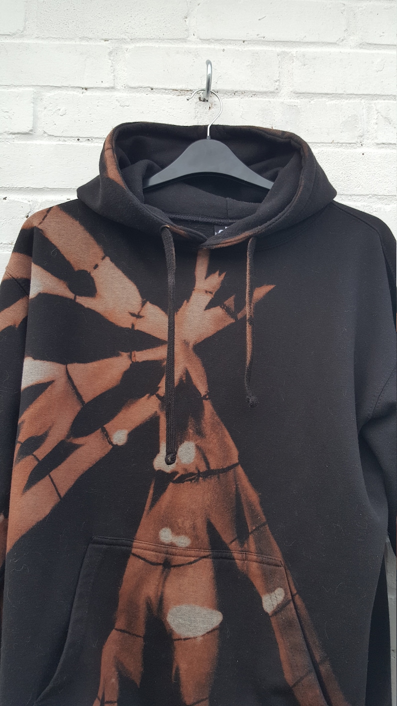 Bleach Tie Dye Hoodie Black Unisex ALL SIZES Etsy