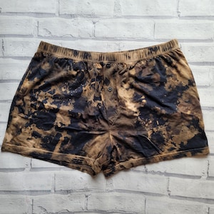 Bleach Tie Dye Boxer Shorts: Grunge Style Cotton Loungewear