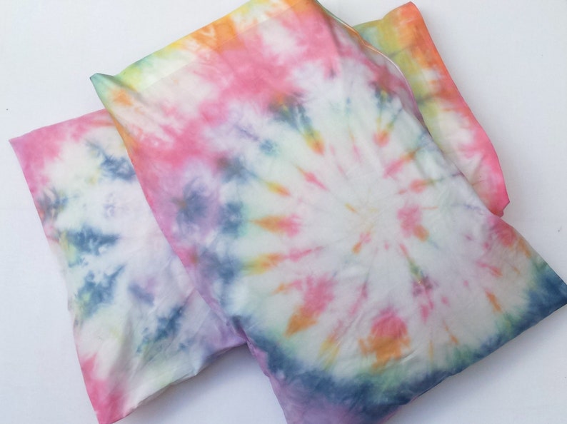Tie Dye Rainbow Pillowcases x2 Pastel Rainbow Spiral Tie Dye Pillow Cases