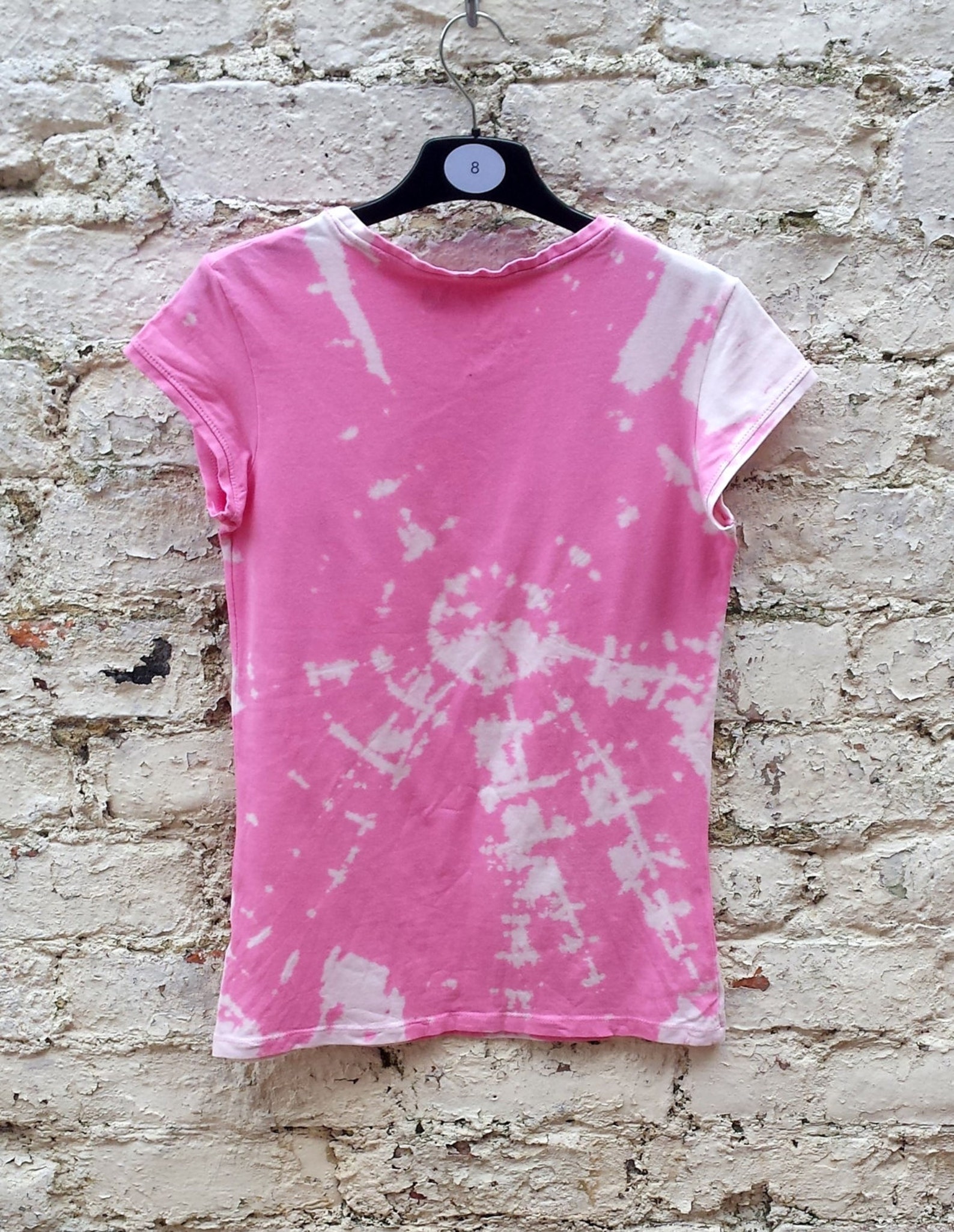 bleach tie dye pink shirt