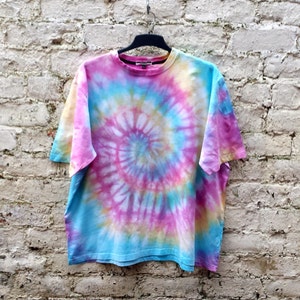 Hippie Pastel Rainbow Tie Dye Shirt Unisex Tshirt ALL SIZES AVAILABLE Festival Fashion Boho Pastels Hippy Clothing Fashion image 3