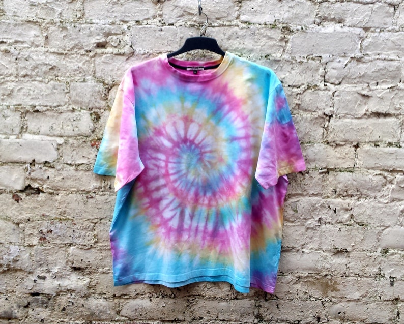 Hippie Pastel Rainbow Tie Dye Shirt Unisex Tshirt ALL SIZES AVAILABLE Festival Fashion Boho Pastels Hippy Clothing Fashion image 3