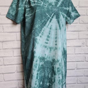 Forest Green T-shirt Dress | Tie Dye | Sustainable Cotton | Ethical Women's Fashion | Size M