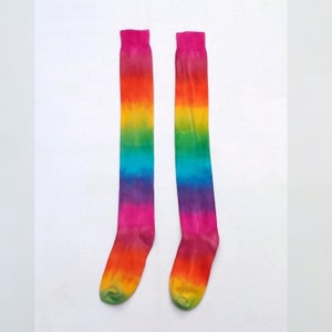 Rainbow Over the Knee Socks